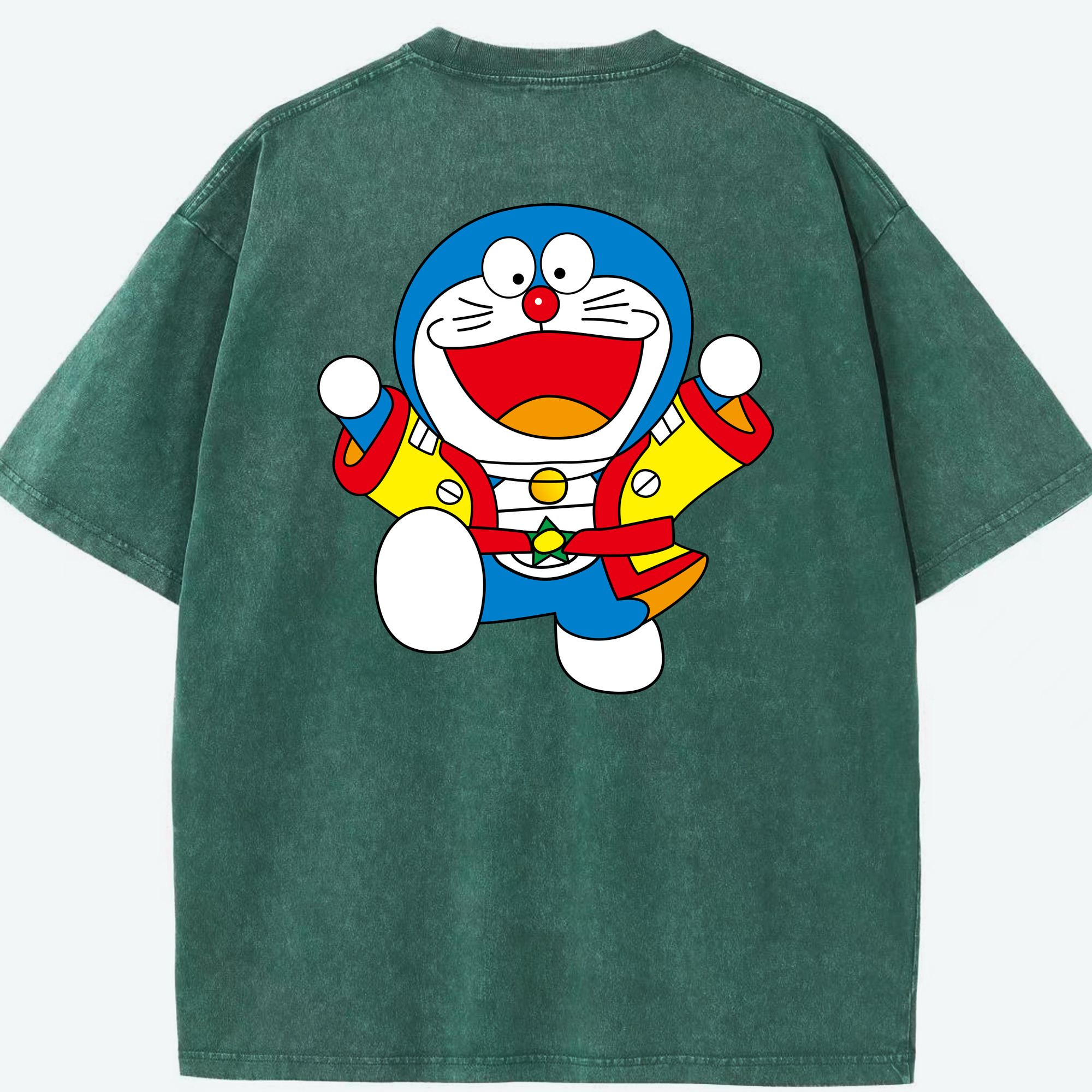 （画像用） ドラえもん Doraemon 綿100% ヴィンテージ風 半袖Tシャツ（背面プリント）